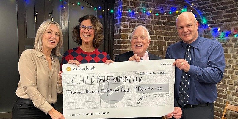 Westerleigh Group’s Christmas gift to Child Bereavement UK