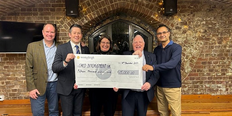 Westerleigh Group’s gift to Child Bereavement UK