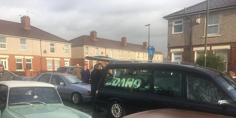 Friends of welder Damian ‘Damo’ Hennefer revved their engines at his funeral
