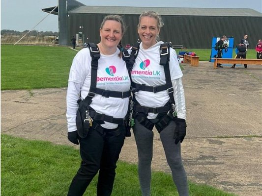 Parachute plunge for crematorium’s daring duo