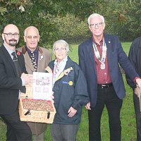 Rotary Club of Hoddesdon present Bulbs to Woollensbrook Crematorium